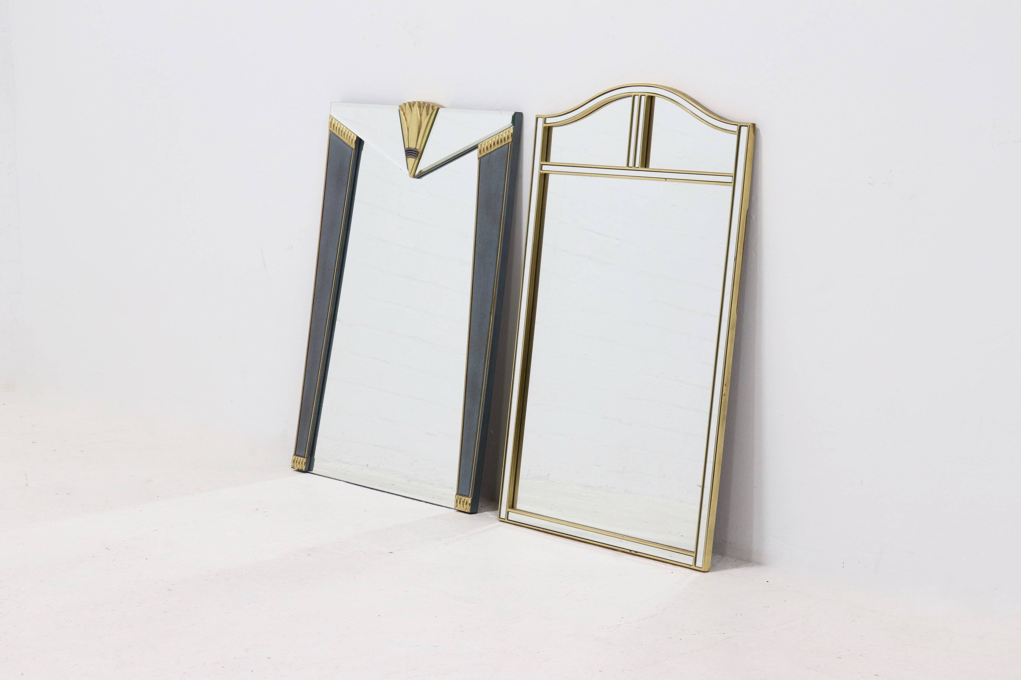 Large Gold Plated Mirror by Deknudt Belgium 1980s