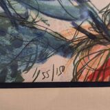 Original signed lithograph ‘’Nude with Dahlias’’ by Jean Baptiste Valadié