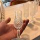 Cut crystal footed glasses — Set of 4