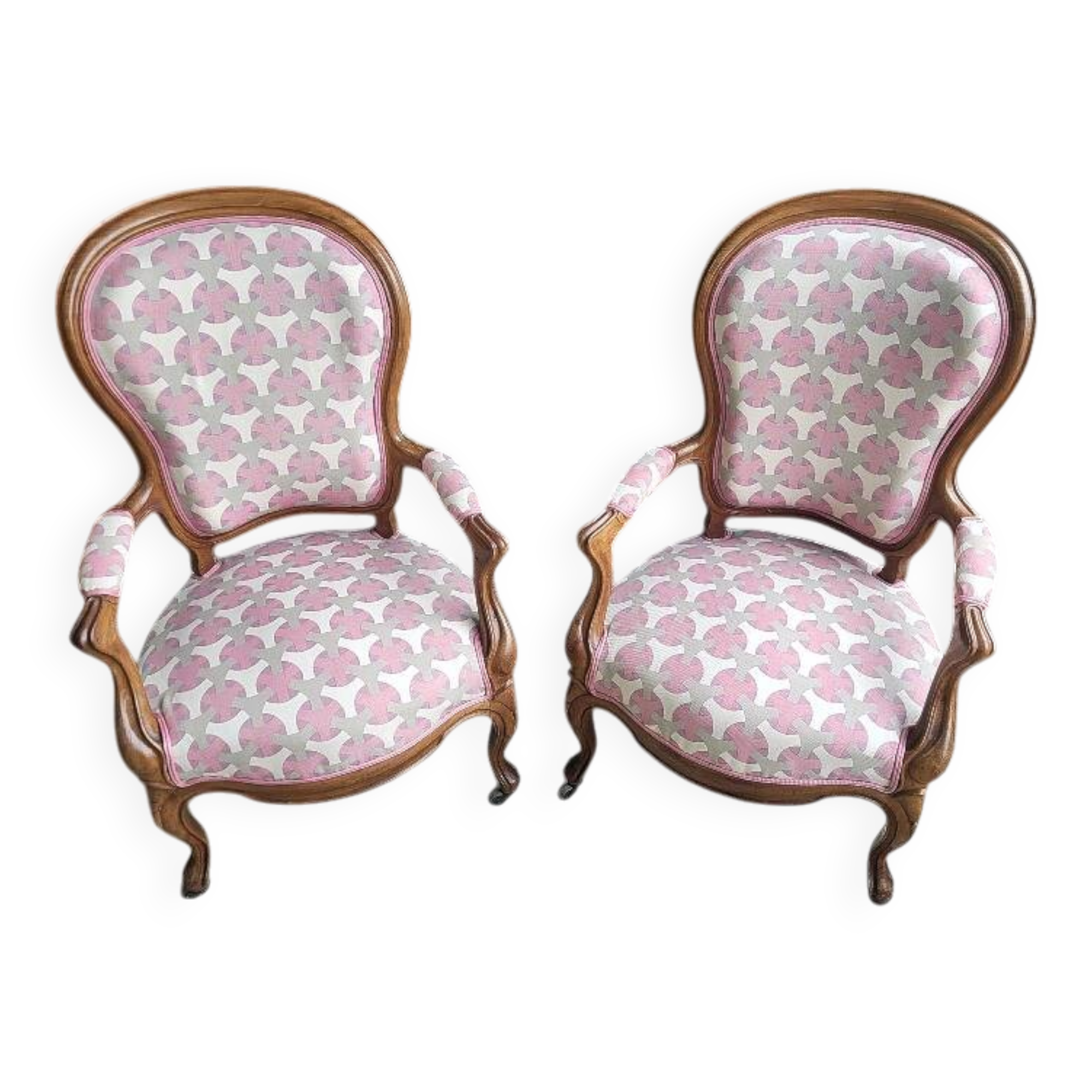 Paire de fauteuils louis philippe en noyer