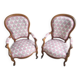 Paire de fauteuils louis philippe en noyer