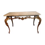 Gilded bronze and marble coffee table
