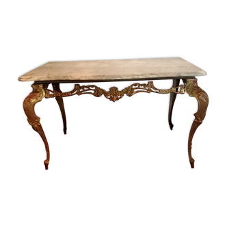 Gilded bronze and marble coffee table