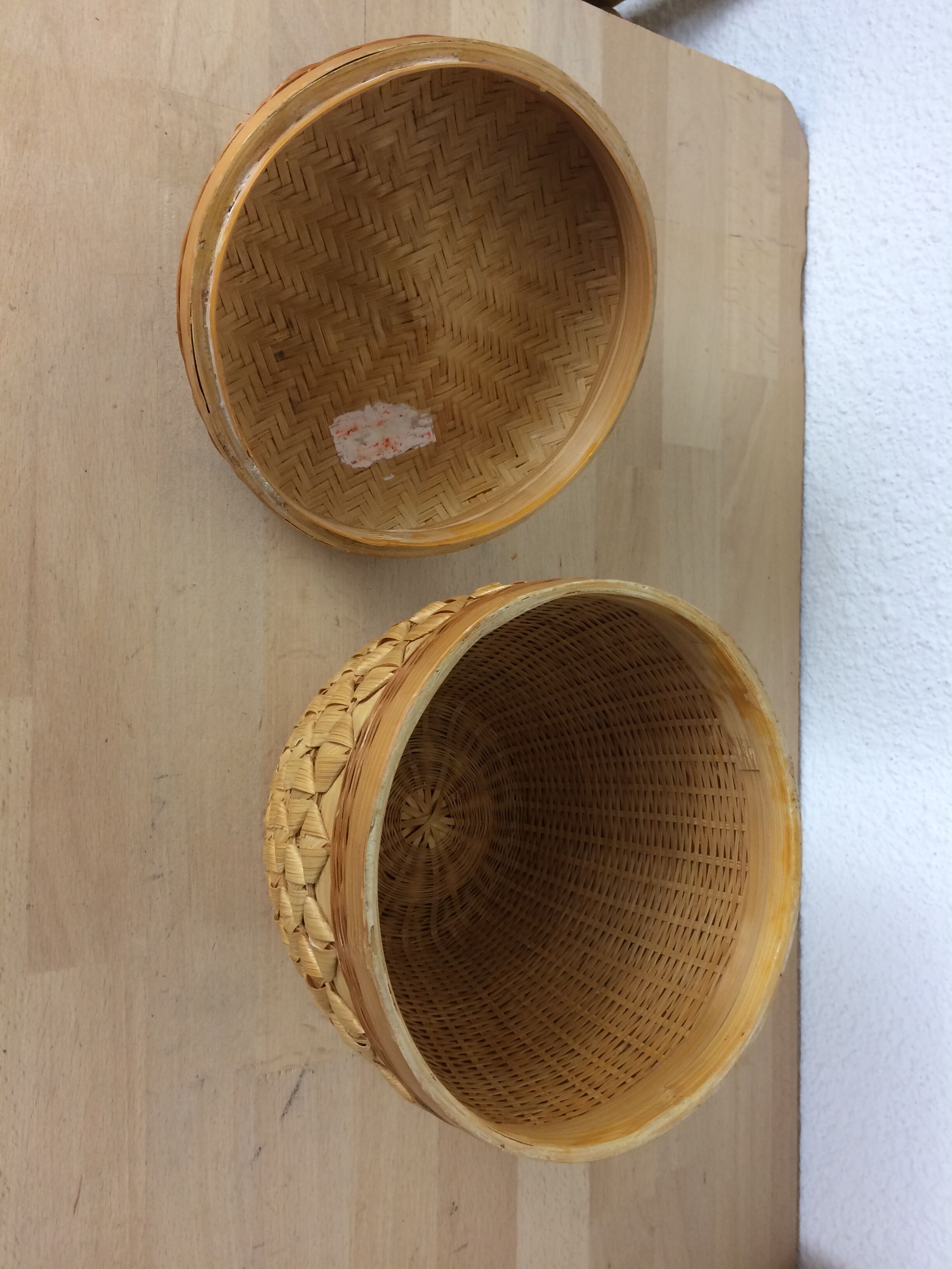 Vintage rattan apple box