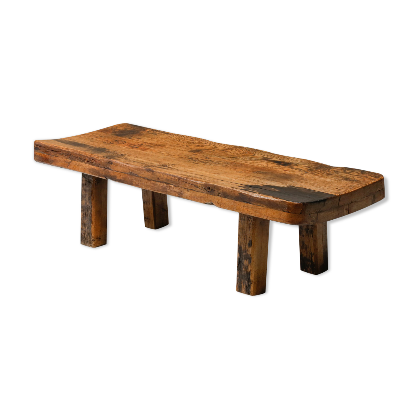 Rustic modern oak coffee table wabi sabi zen - 1960's