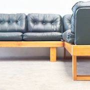 1970's dark green German corner bench