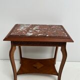 Table basse en bois naturel mouluré style Louis XV