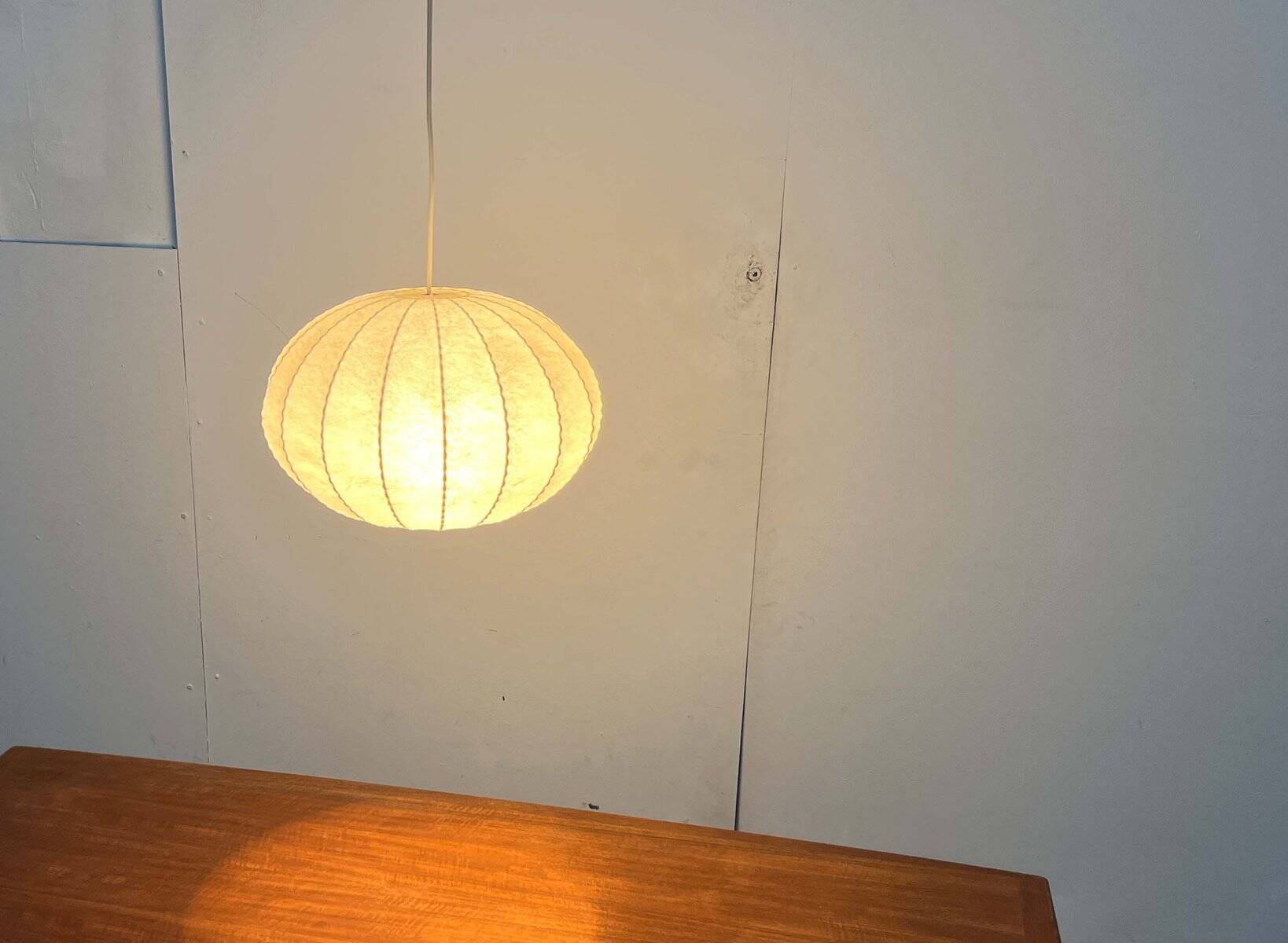 Modern mid-century Cocoon pendant lamp by Friedel Wauer for Goldkant Leuchten, Germany, 1960s.