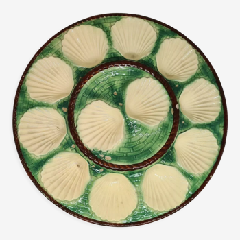 Majolica shell dish