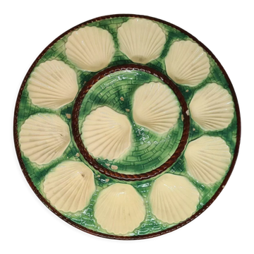 Plat à coquillages en barbotine