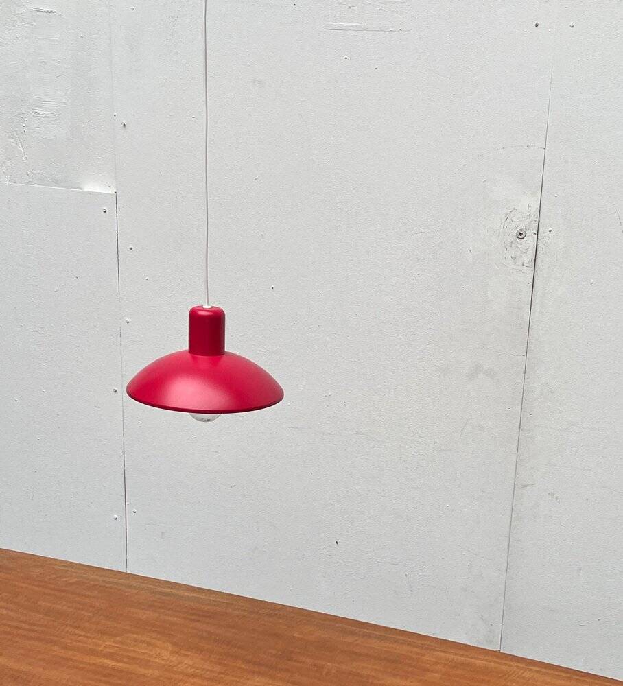 Red pendant lamp model 728 Danish mid-century by Horn, 1960s.