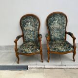 Lot of 2 Voltaire armchairs