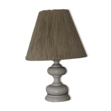 White wood lamp with rope shade