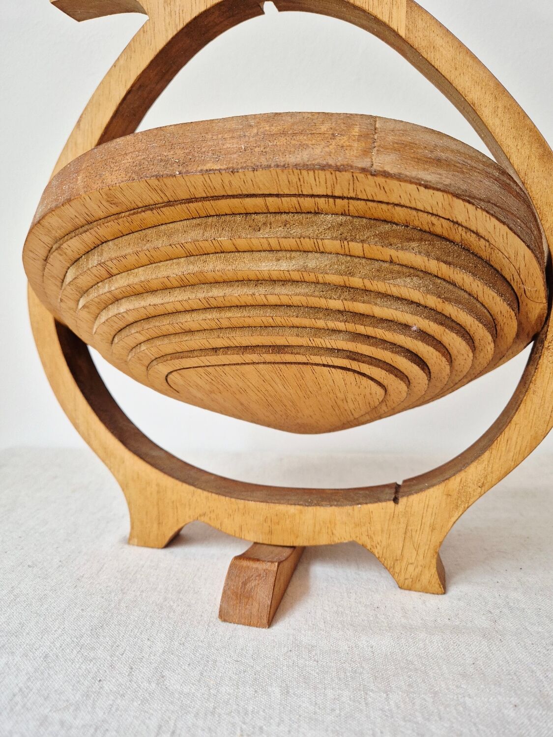 Wooden Fruit Basket "Pineapple" - Vintage