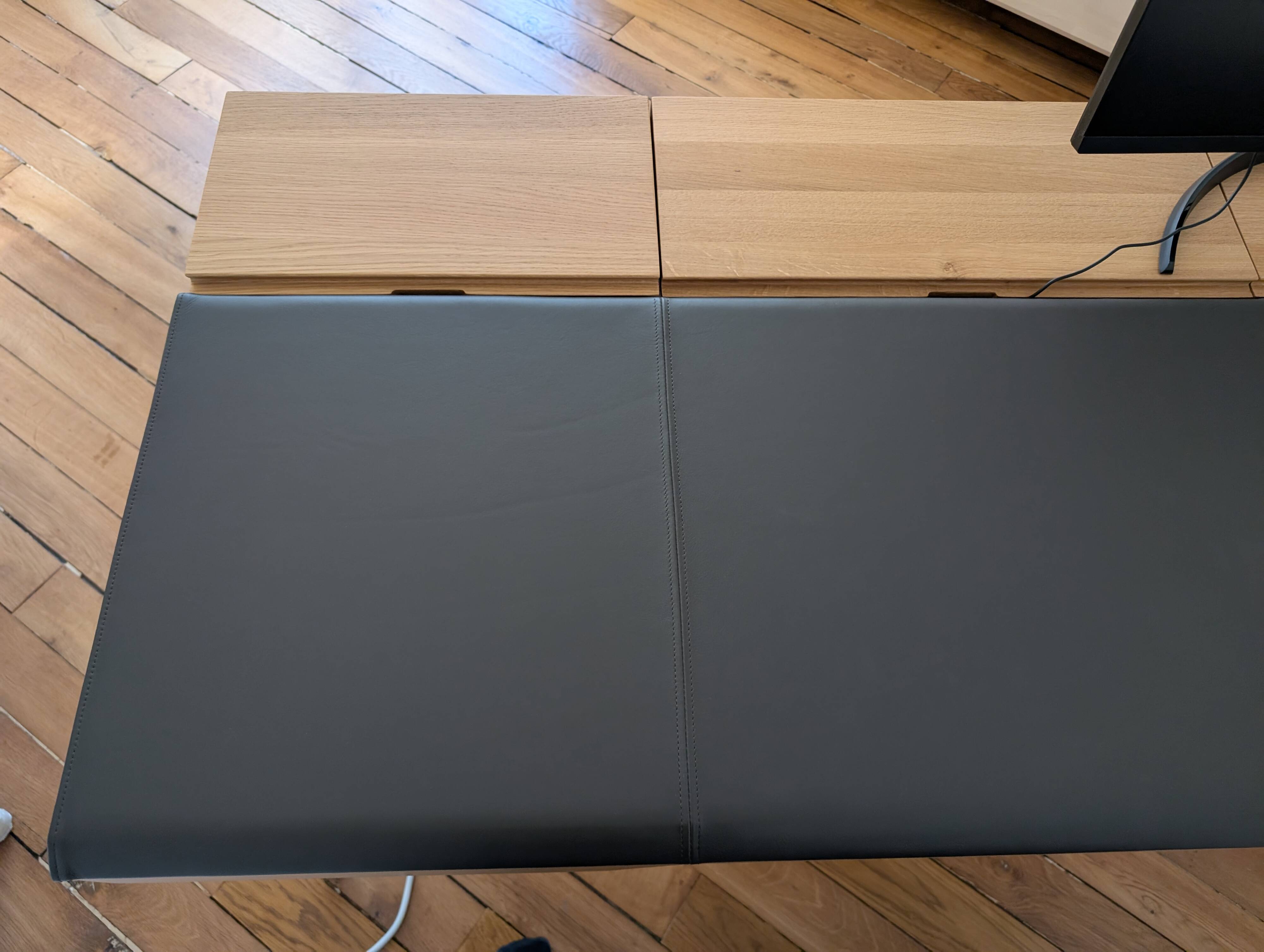 Habitat leather and wood office