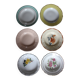 6 mismatched deep plates in floral colours from Digoin, Sarreguemines, Gien.
