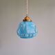 Art Deco pendant light in speckled blue glass, 1920s-30s