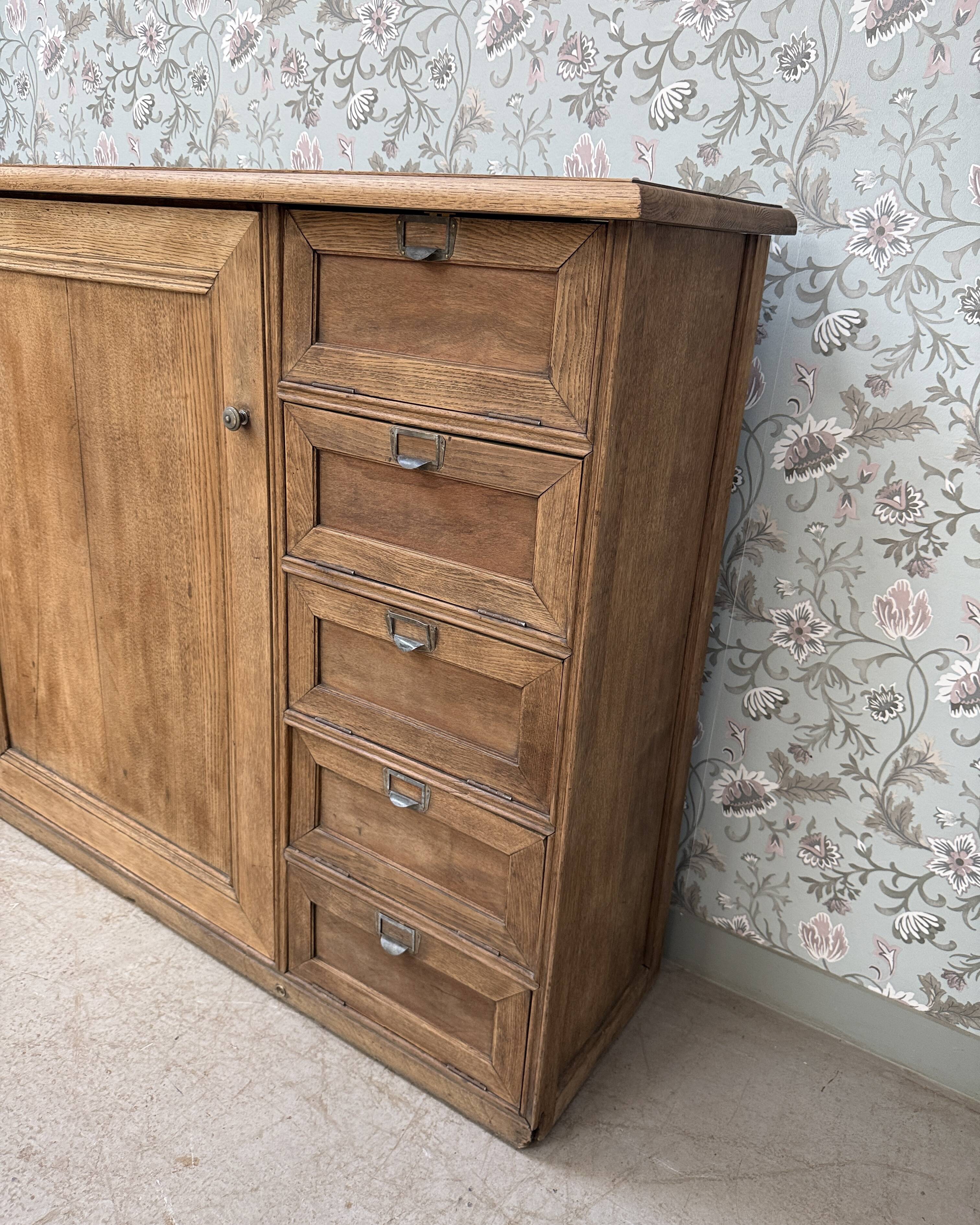 Renovated oak notary's office furniture.