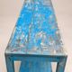 Old patinated blue wooden workbench – Workshop console