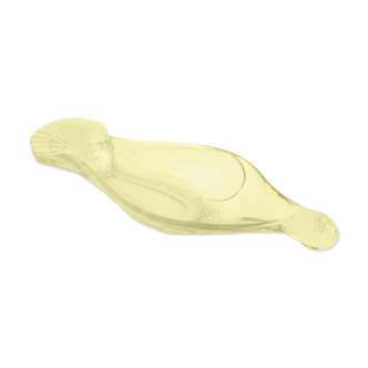 Bird bowl, in pale yellow crystal glass