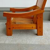 brutalistic swedish armchair  in pine from the 70s