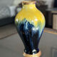 Art Deco vase in yellow and blue flamed earthenware - Shape 485, circa 1930