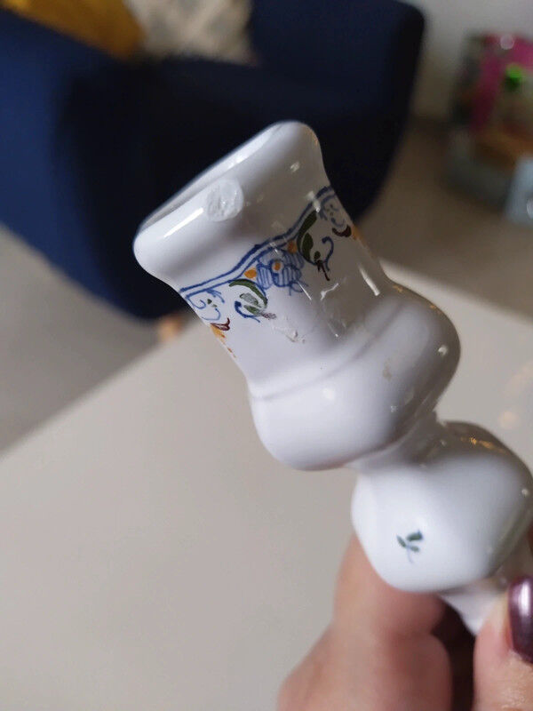 Pair of candlesticks Moustiers