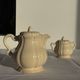 Cream teapot and its sugar bowl Sarreguemines France