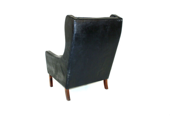 fauteuil En cuir Et Palissandre Danemark 1960