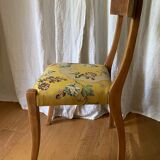 2 chairs in yellow wood fabric pierre frey