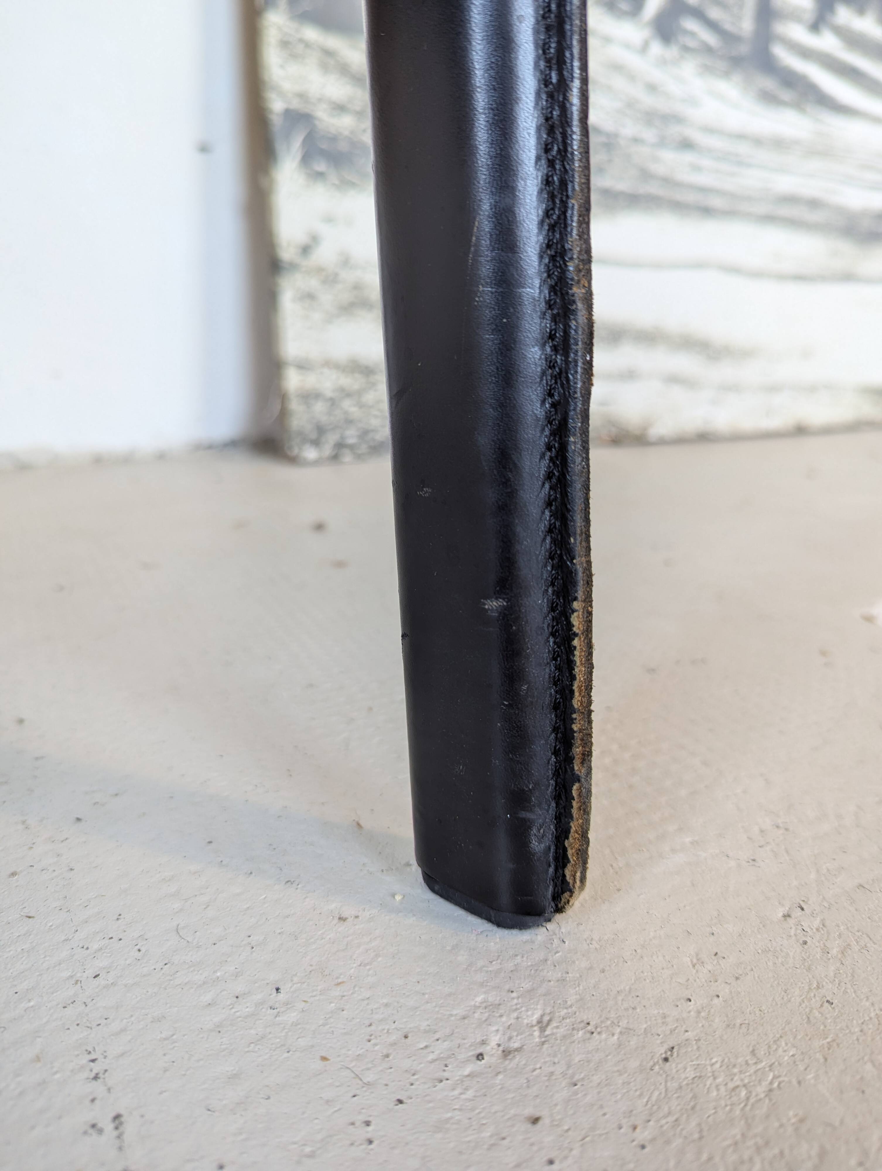 Italian designer leather bench, Enrico Pellizzoni