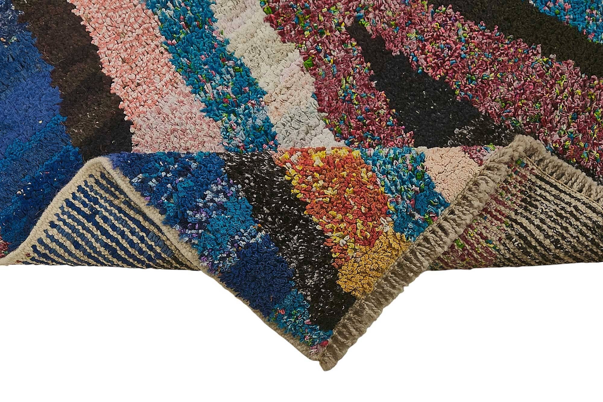 Tapis boho recyclé turc fait main 93 cm x 305 cm