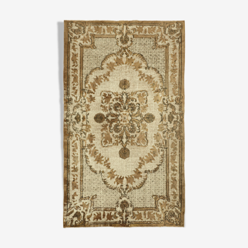 Hand-knotted vintage oriental 1980s 174 x 292 cm brown rug