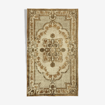 Tapis vintage oriental 1980s noué à la main 174 x 292 cm tapis marron