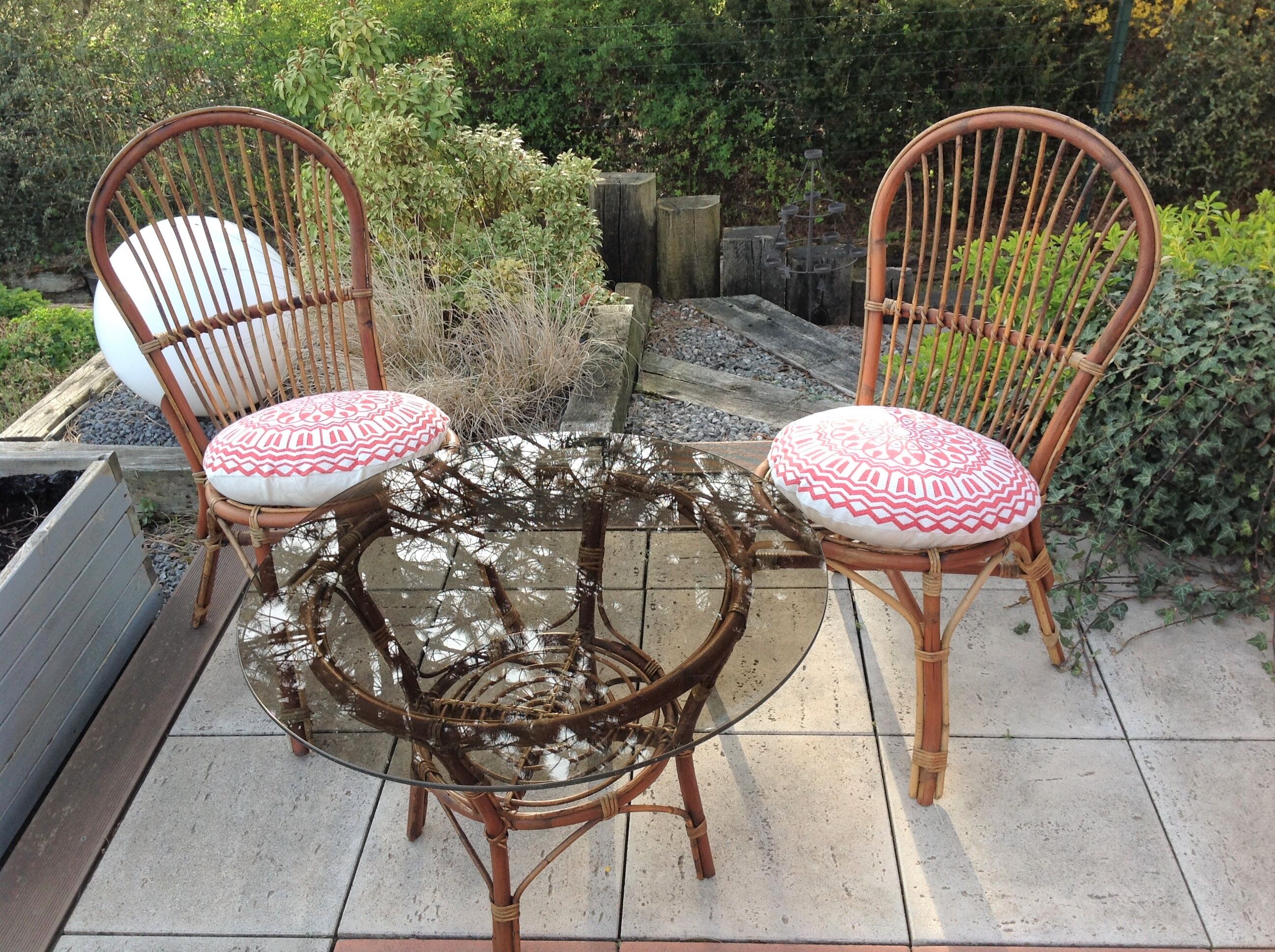 Rattan garden furniture / vintage 60s-70s