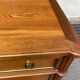 Secretary with drop-leaf in Louis XVI style, made of solid wood and brass, desk/commode.
