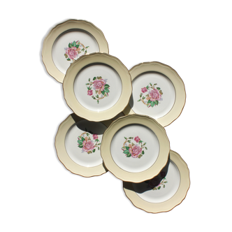 6 vintage flat plates "Prado" L'amandinoise