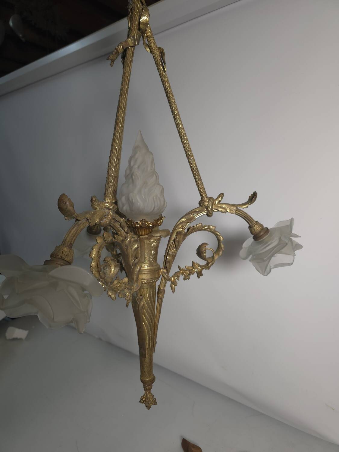 Antique bronze chandelier in Louis XV style