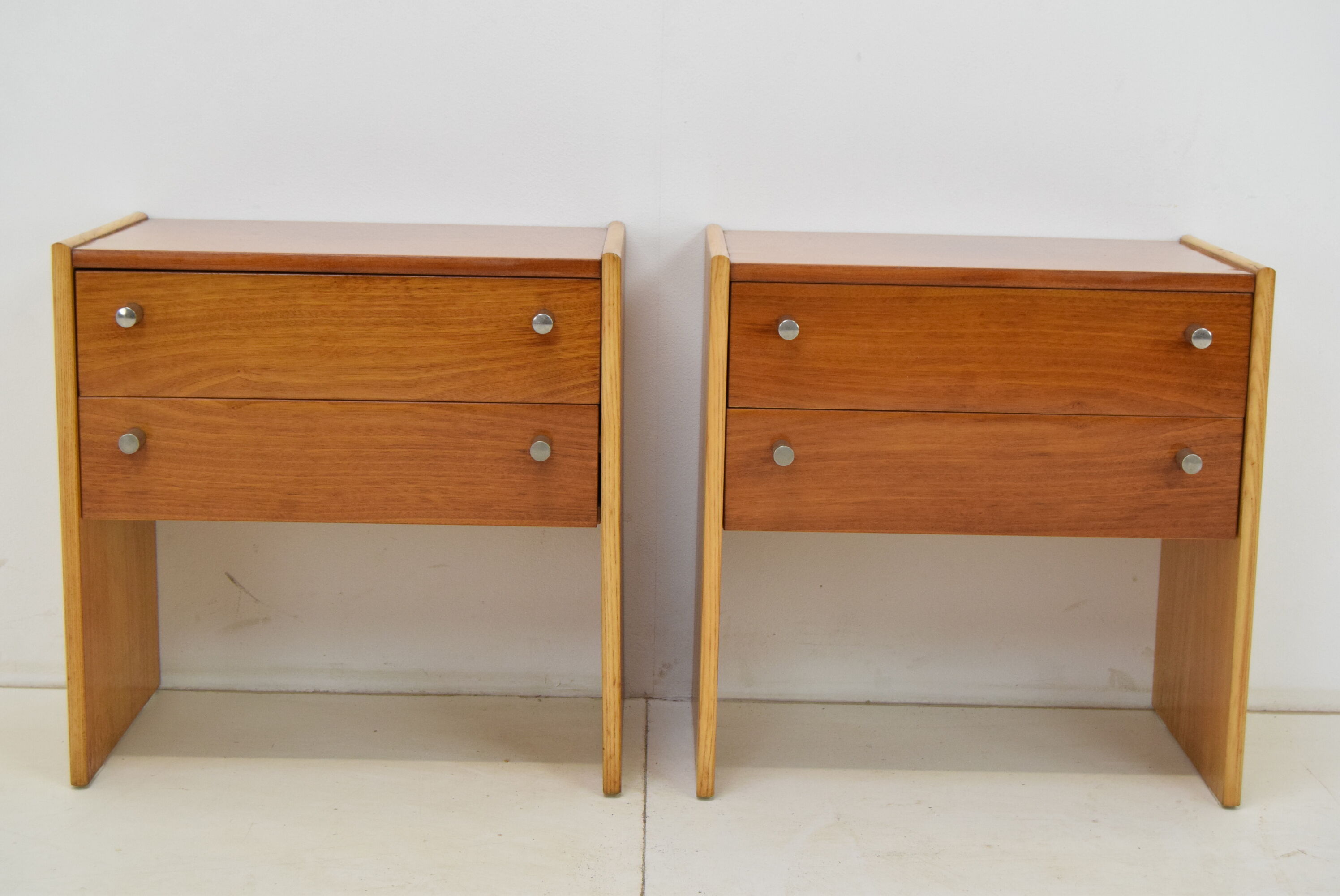Pair of mid-century Bedside Tables,Bucovice,1970's.