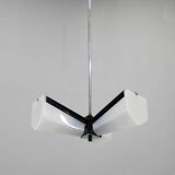 Mid-Century Plastic and Metal Chandelier by Lidokov, Czechoslovakia, 1970s