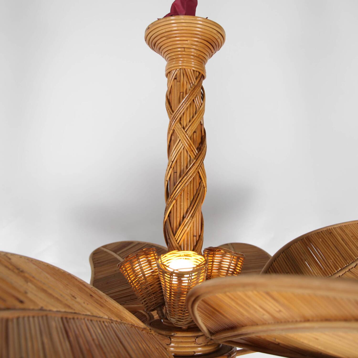 Rattan "leaf" chandelier