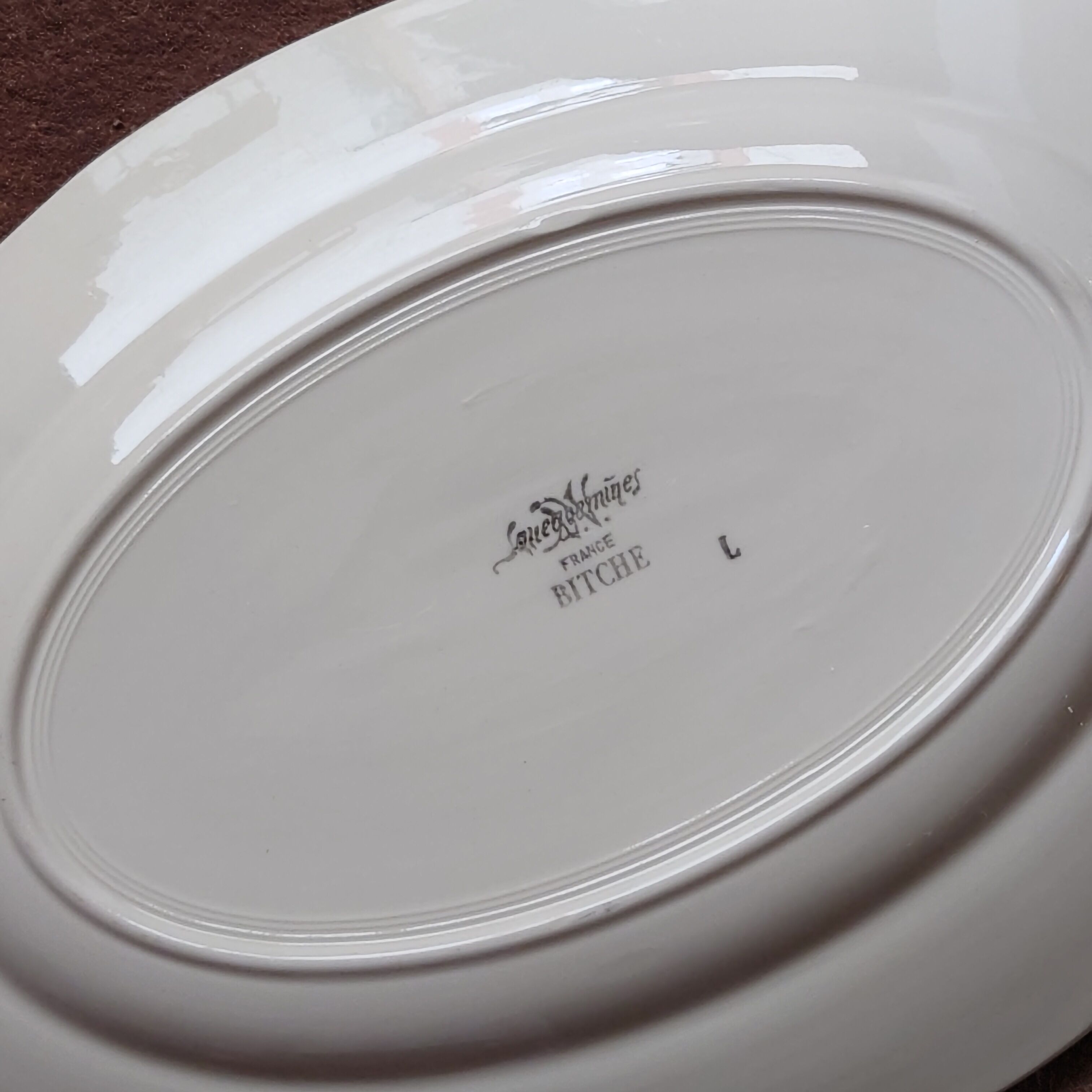 Oval dish Bitche Sarreguemines