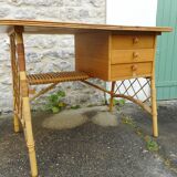 Desk of Louis Sognot rattan