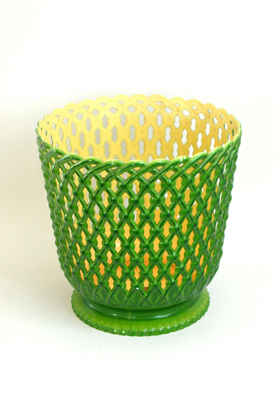 Cache-pot tressé vert