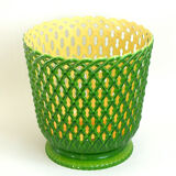 Cache-pot tressé vert