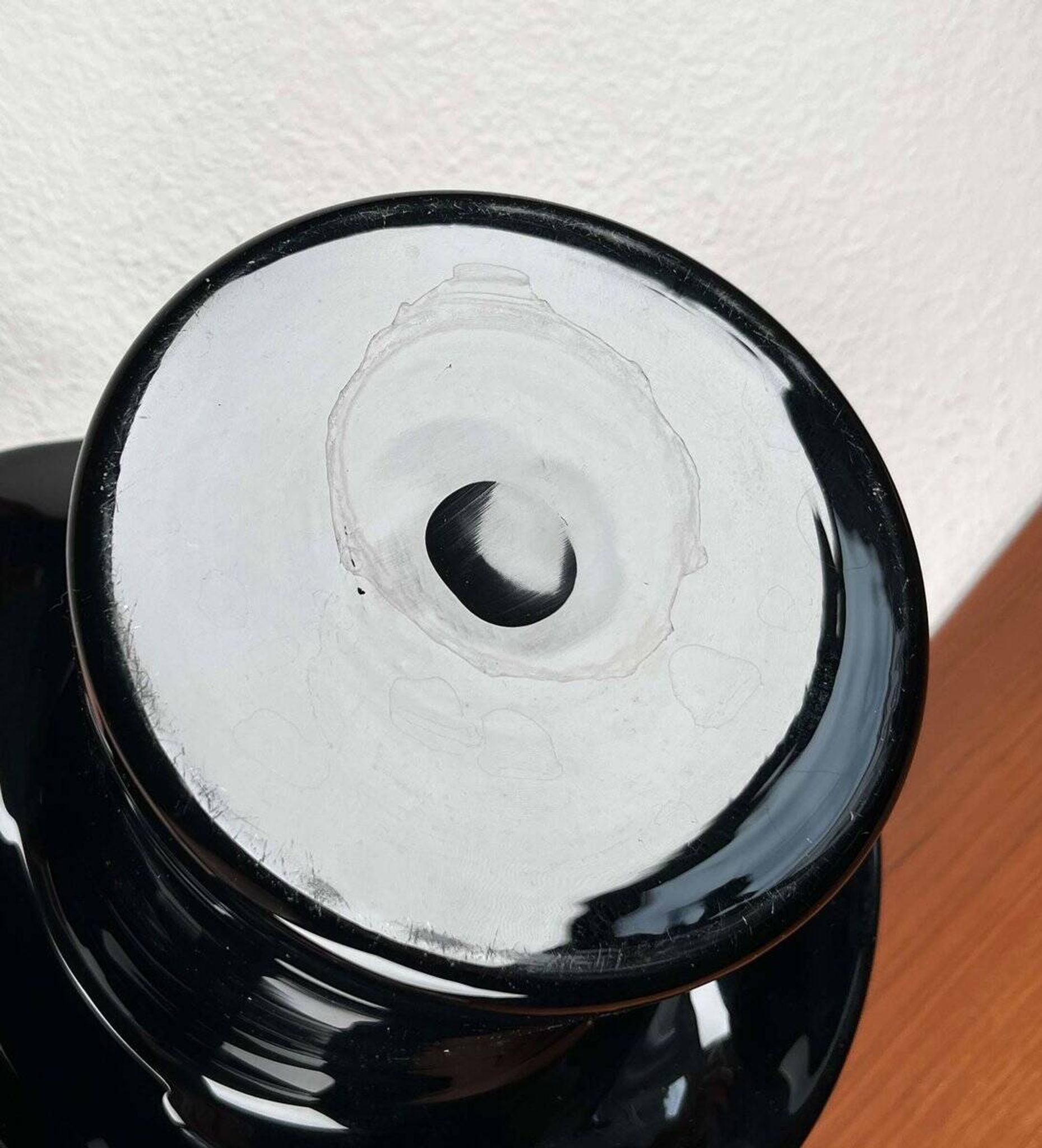Vintage Italian vase top hat in Murano glass, 1980s.