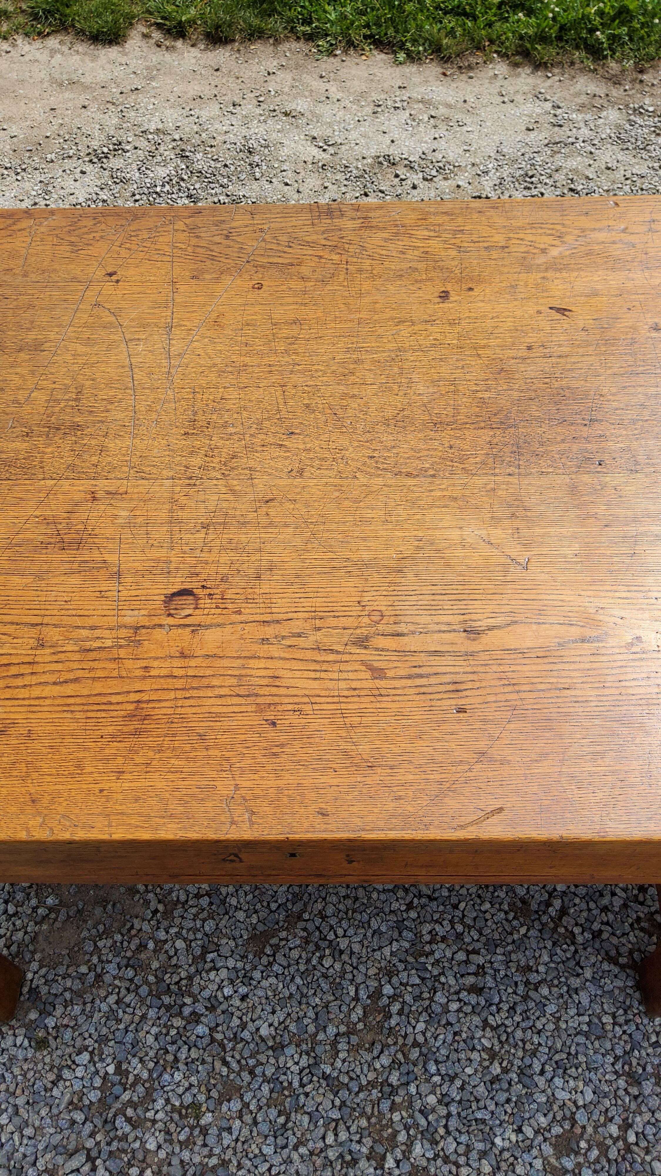 Oak farmhouse table 6 feet 2 drawers 200cm