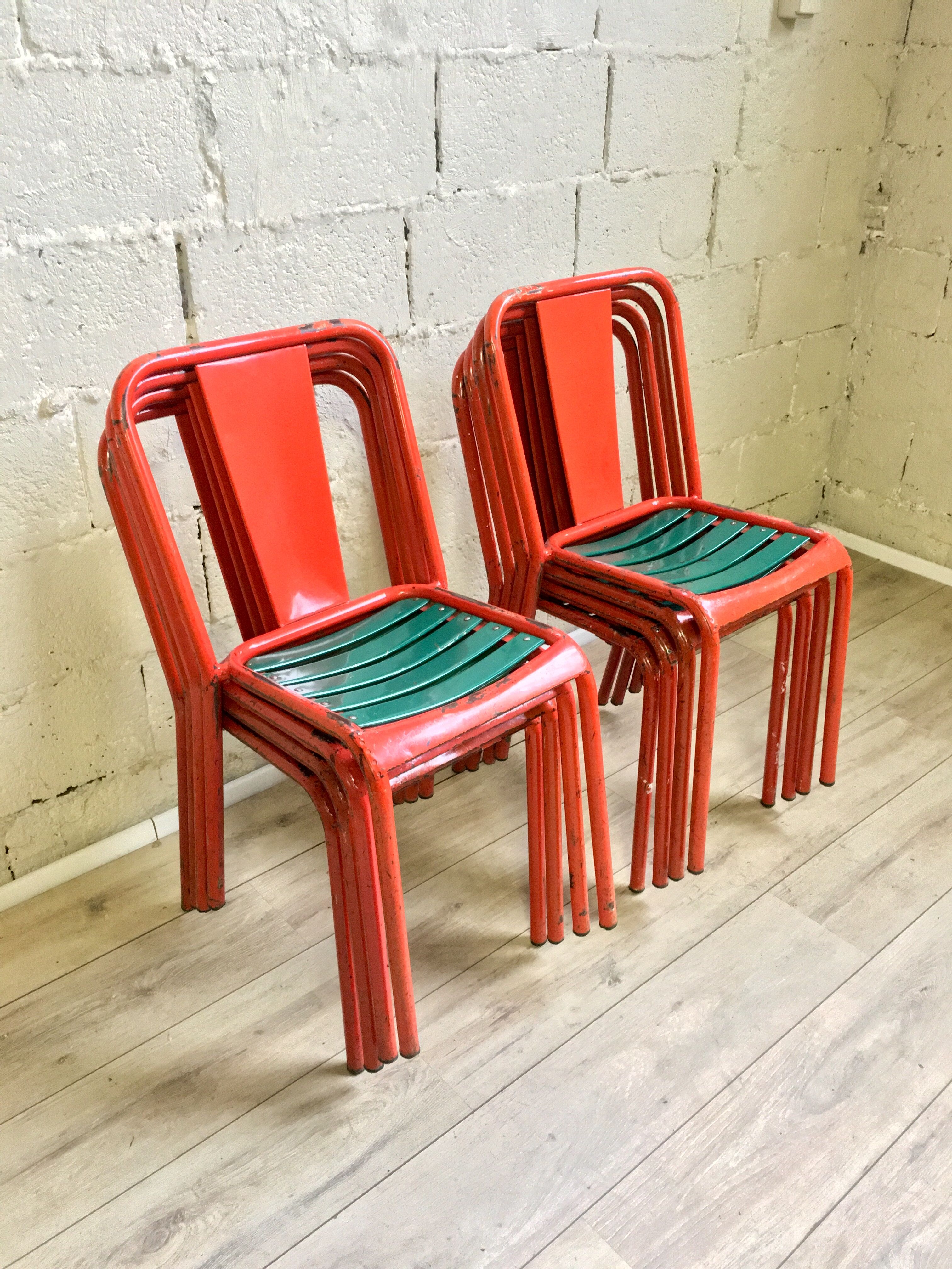Set of 8 chairs Tolix T4