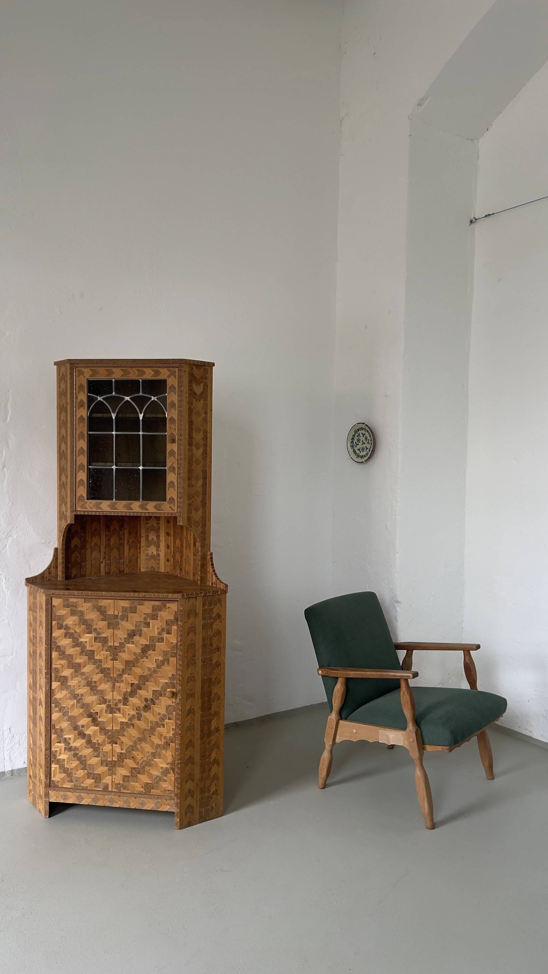 Henning Kjaernulf oak scalloped lounge chair | Denmark | 1950s