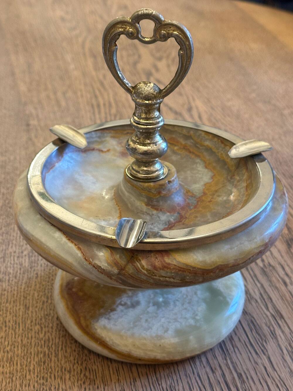 Brass and Onyx Ashtray